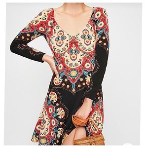 Free People Gabby Motif Mini Dress, XS